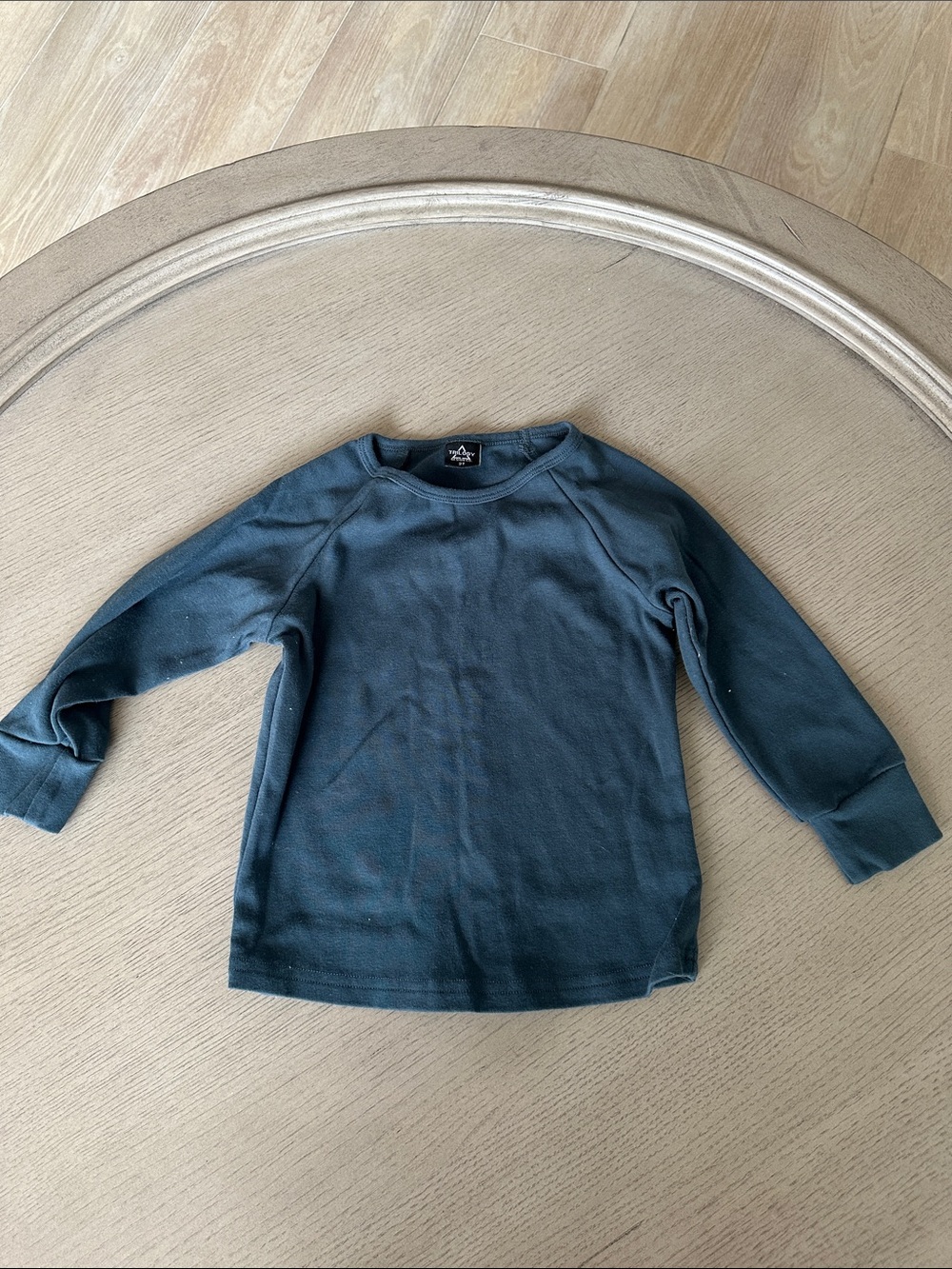 Kids Long Sleeve Crew Tee in Deep Teal by (no brand)